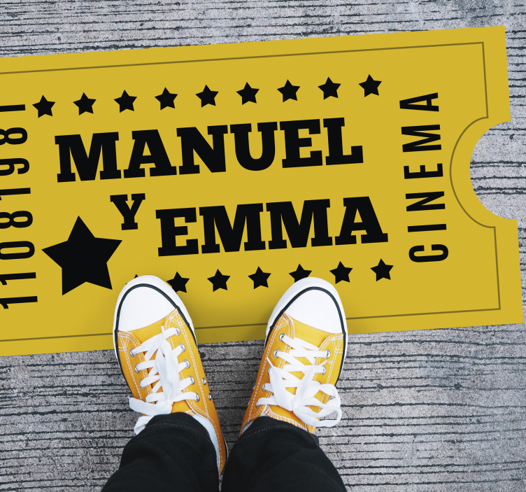 乙烯基地毯名称适合情侣的电影票 - TenStickers