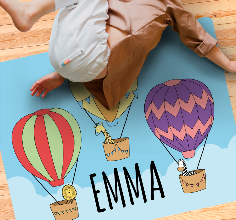 乙烯基地毯名称五彩热气球 - TenStickers