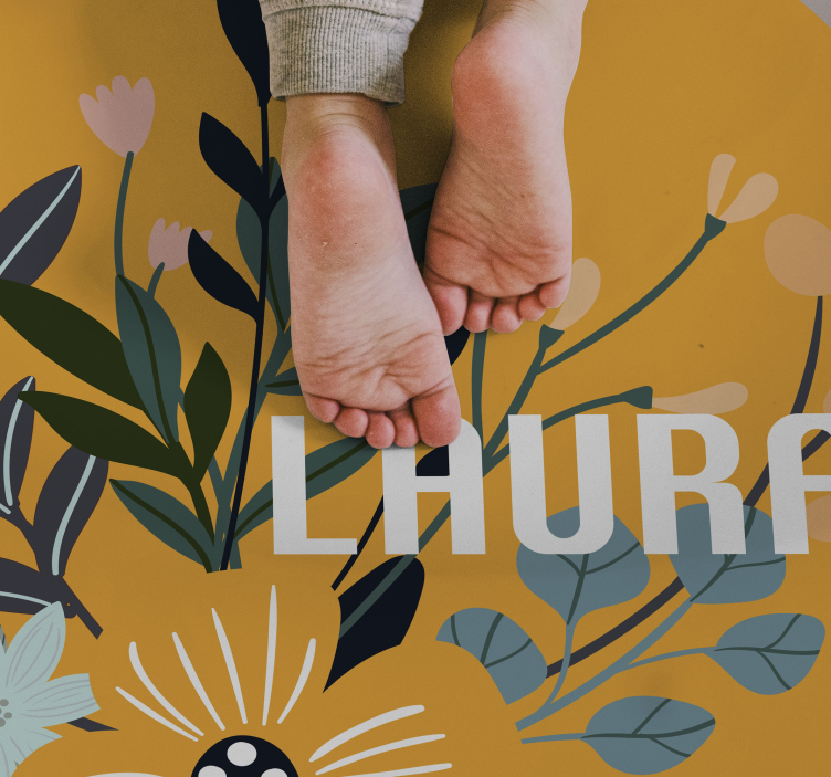 乙烯基地毯名称 自定义花卉徽章 - TenStickers