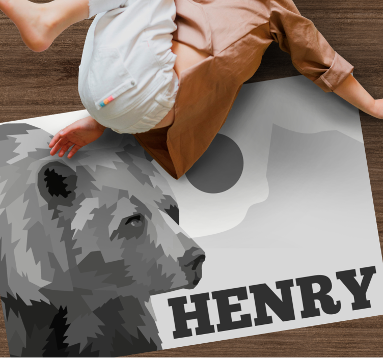 乙烯基地毯名称 可定制的熊 - TenStickers