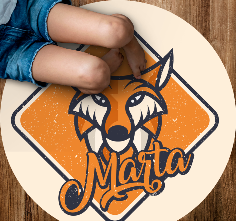 乙烯基地毯名称 可定制的聪明狐狸 - TenStickers