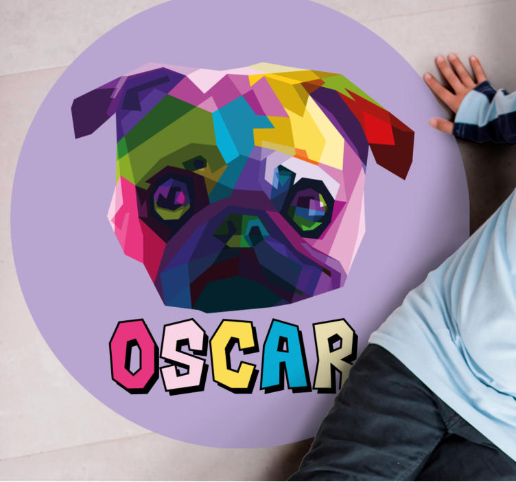 乙烯基地毯名称 几何犬插图 - TenStickers