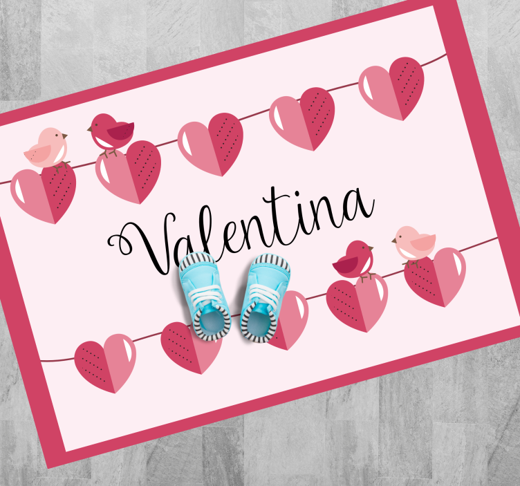 乙烯基地毯名称心形设计 - TenStickers