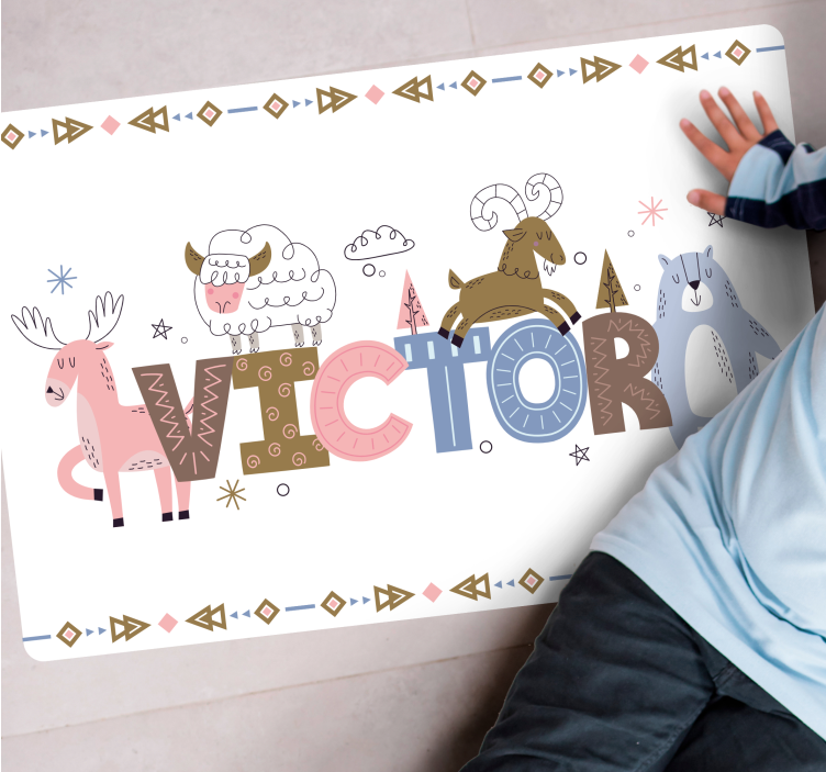 乙烯基地毯名称 个性化羊驼主题 - TenStickers