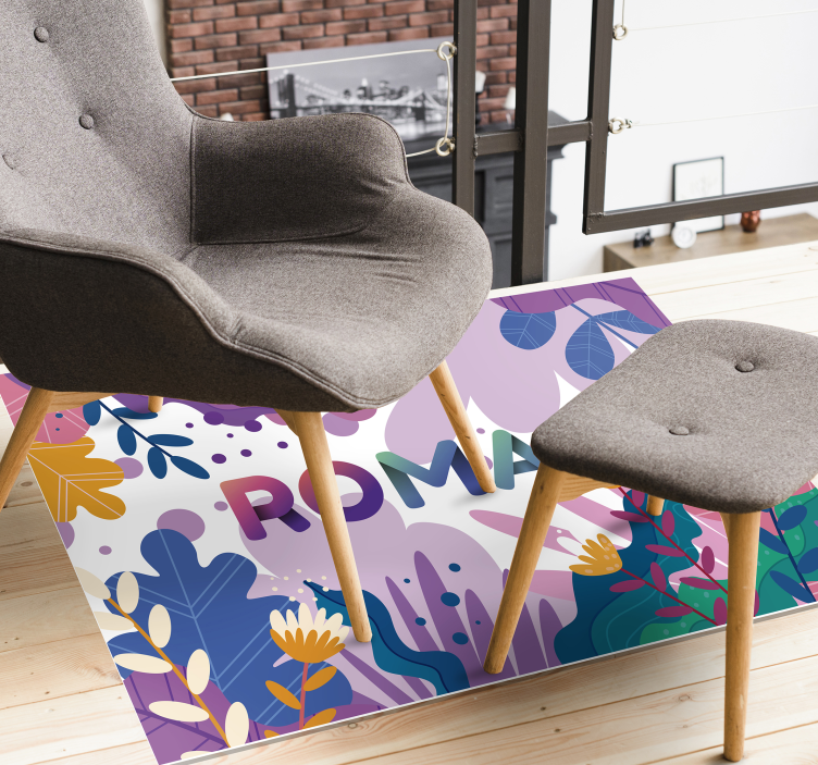 乙烯基地毯名称 个性化植物 - TenStickers