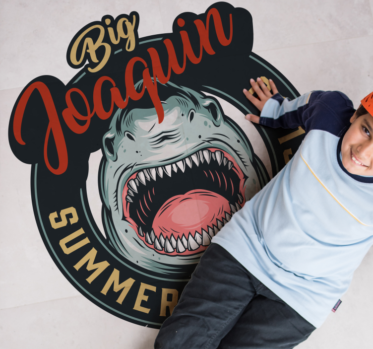 乙烯基地毯名称 鲨鱼冲浪徽章 - TenStickers