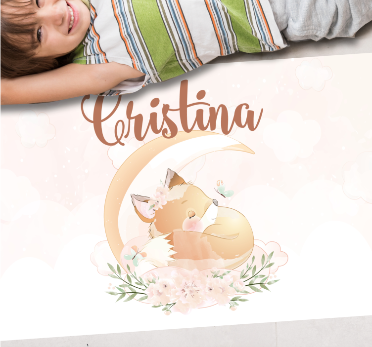 乙烯基地毯名称可爱狐狸插画 - TenStickers