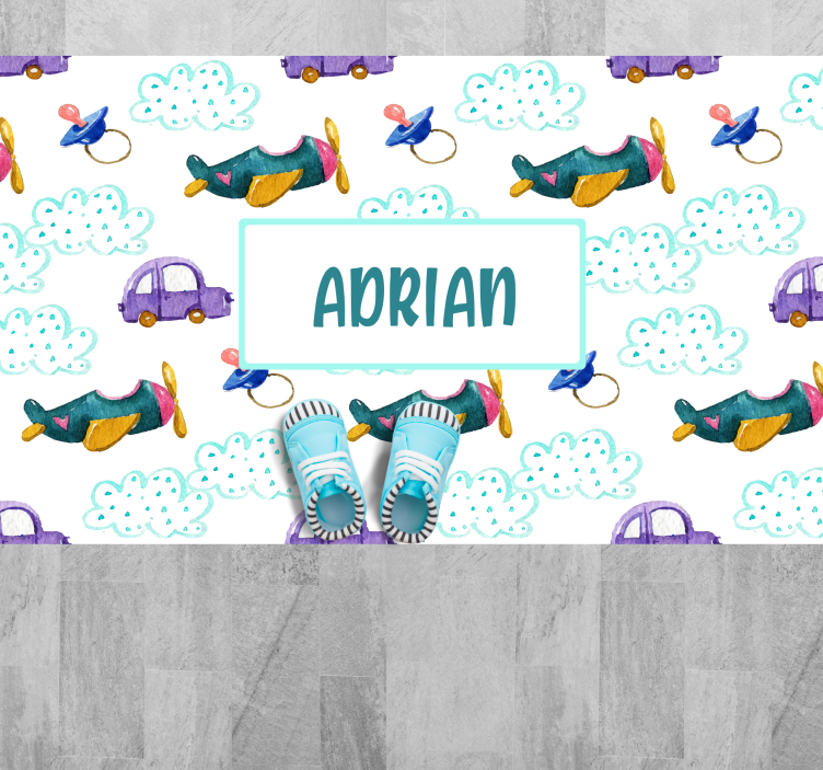 乙烯基地毯名称梦幻飞机主题 - TenStickers