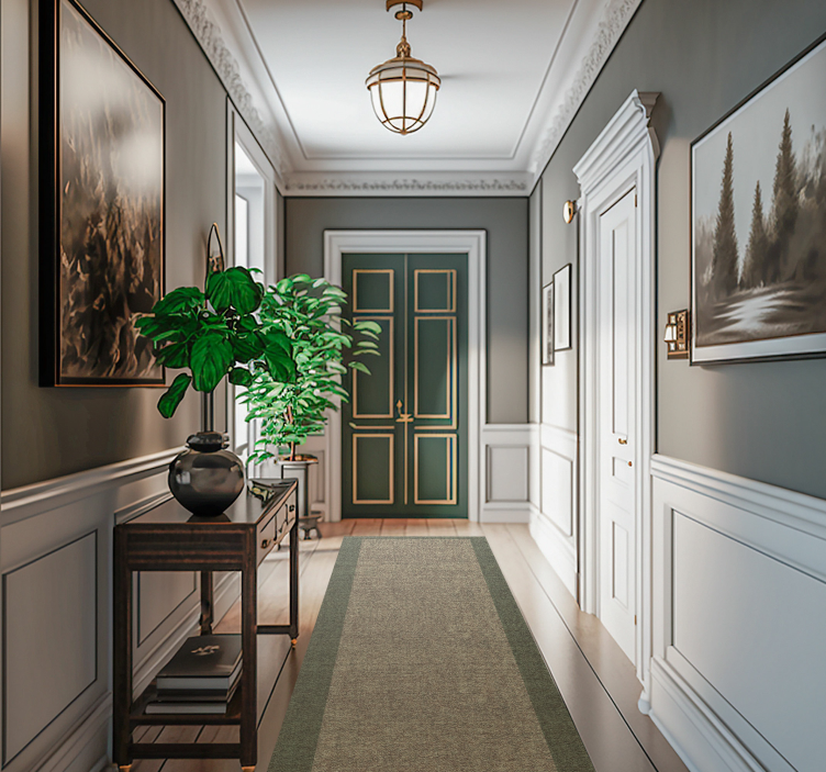 设计与绿色框架现代地毯 - TenStickers