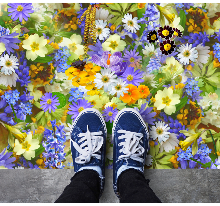 不同种类的花场花地毯 - TenStickers