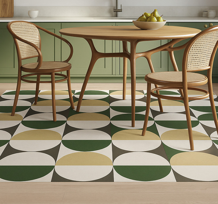 乙烯基地毯饭厅 中世纪圆形图案 - TenStickers
