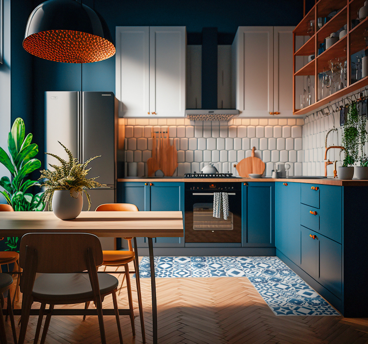 优雅的瓷砖乙烯基厨房垫 - TenStickers