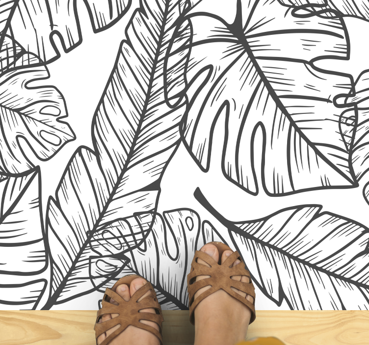 乙烯基地毯入口大厅自然灵感叶子 - TenStickers