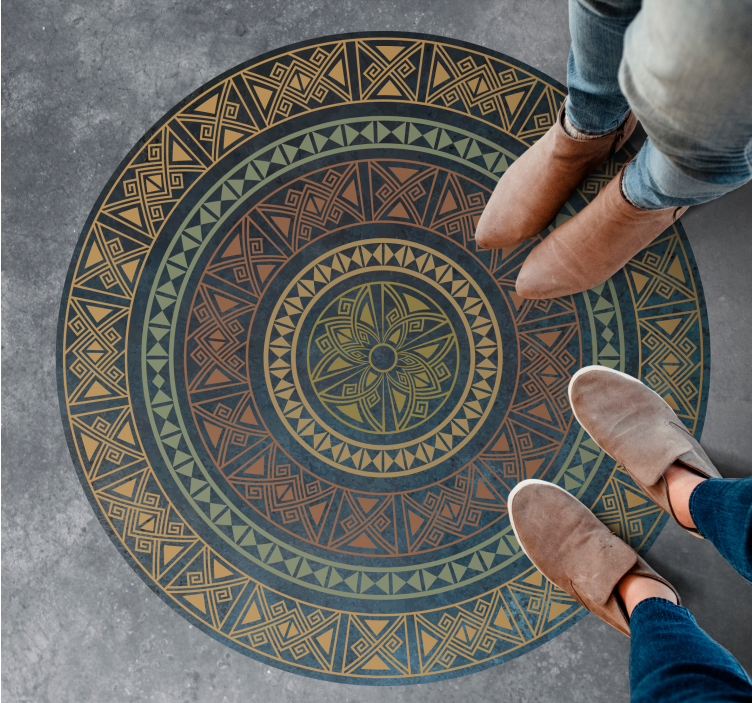 民族乙烯基地毯古老曼荼罗图案 - TenStickers