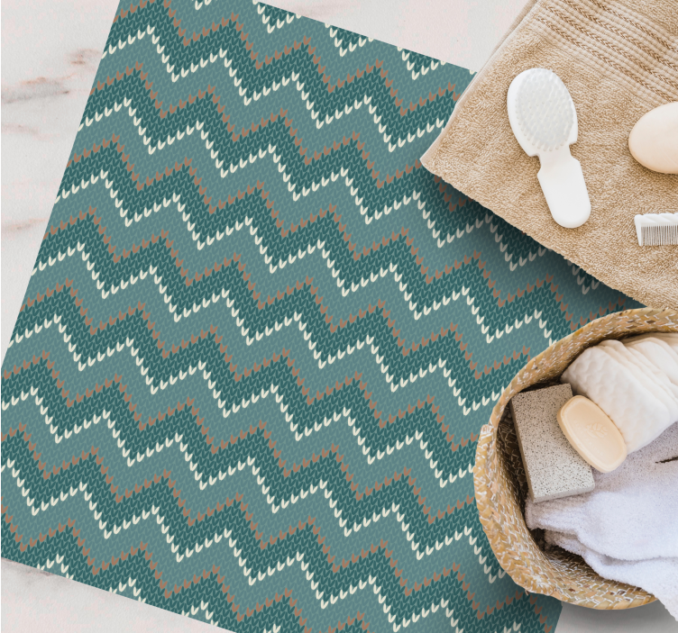 民族乙烯基地毯波浪人字纹设计 - TenStickers