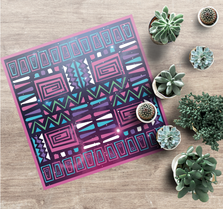 民族乙烯基地毯展现动态几何图案 - TenStickers