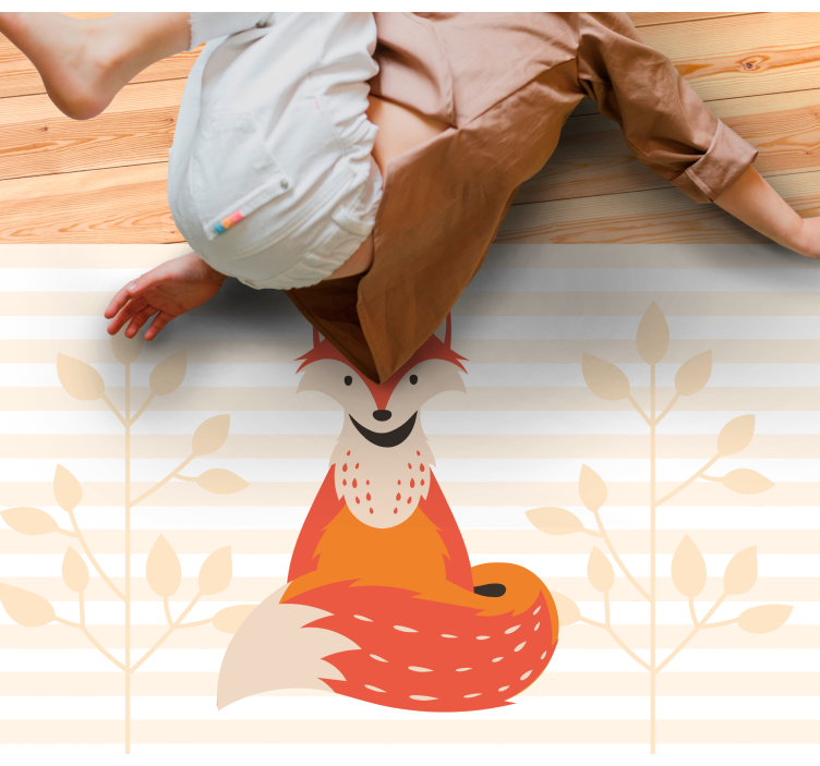 狐狸的脸 可爱的动物地毯 - TenStickers