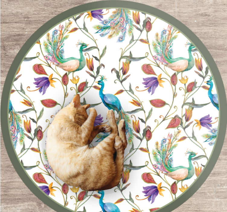 乙烯基花草地毯美丽孔雀花朵 - TenStickers