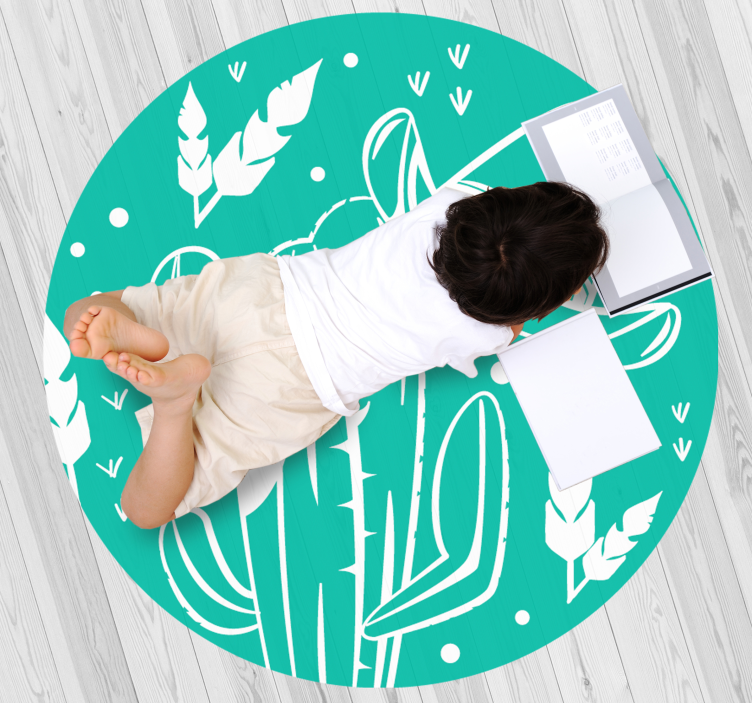 乙烯基花草地毯 植物仙人掌主题 - TenStickers