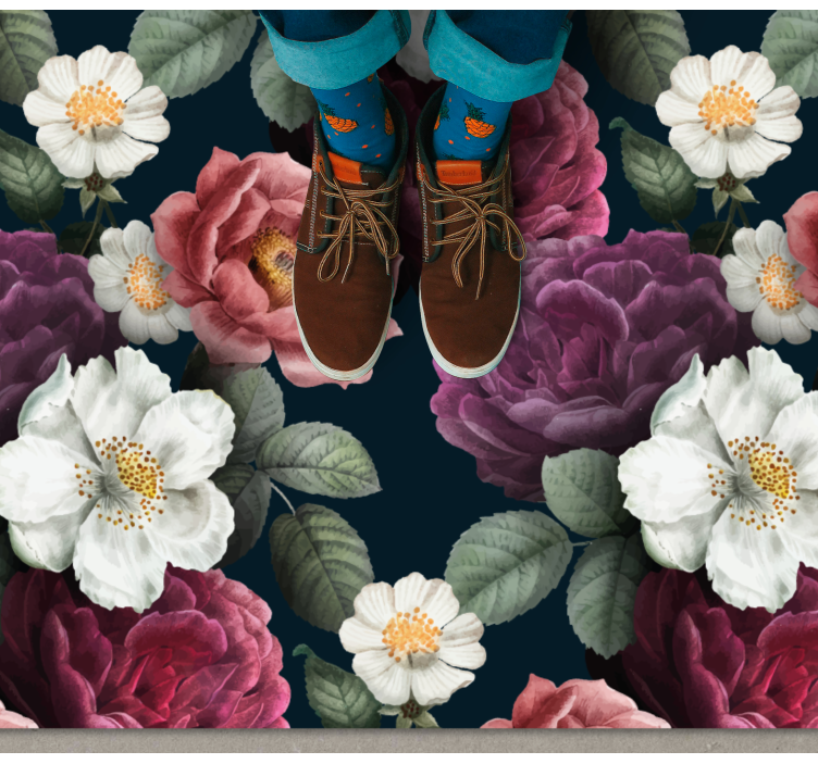 乙烯基花草地毯展现植物风格的优雅 - TenStickers