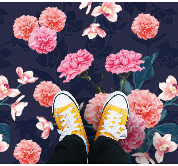 乙烯基花草地毯梦幻植物图案 - TenStickers