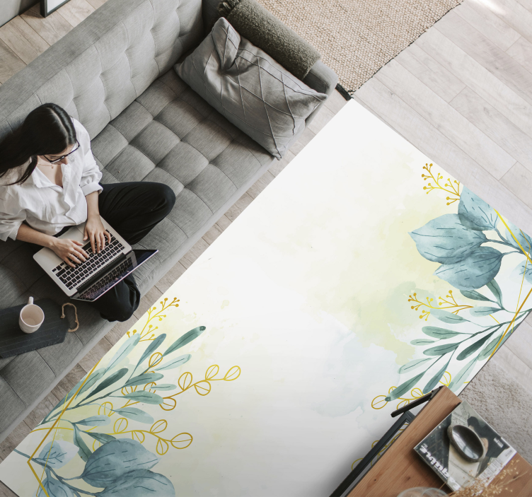 乙烯基花草地毯 植物图案优雅 - TenStickers