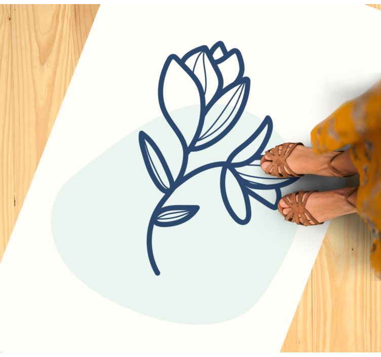 乙烯基花草地毯植物轮廓插图 - TenStickers