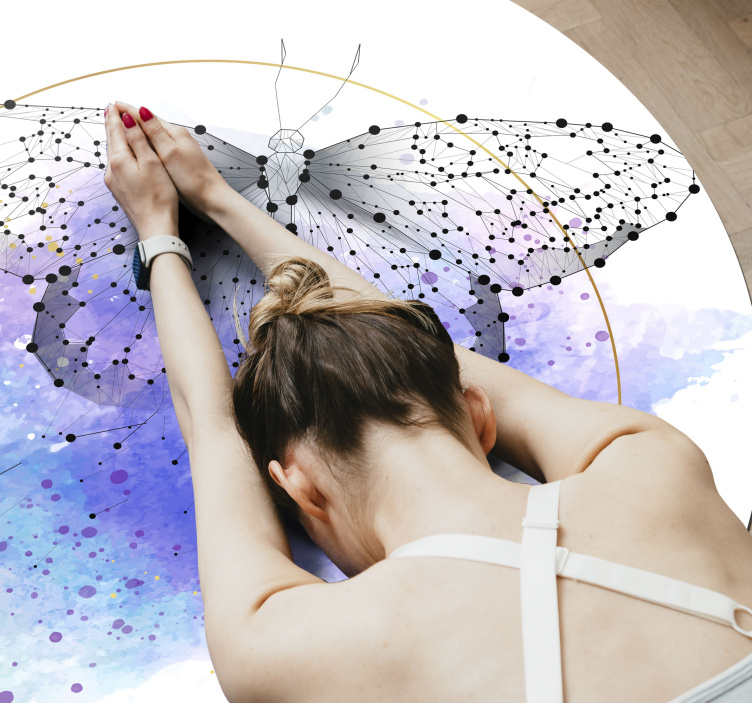 乙烯基花草地毯 蝴蝶水彩 - TenStickers