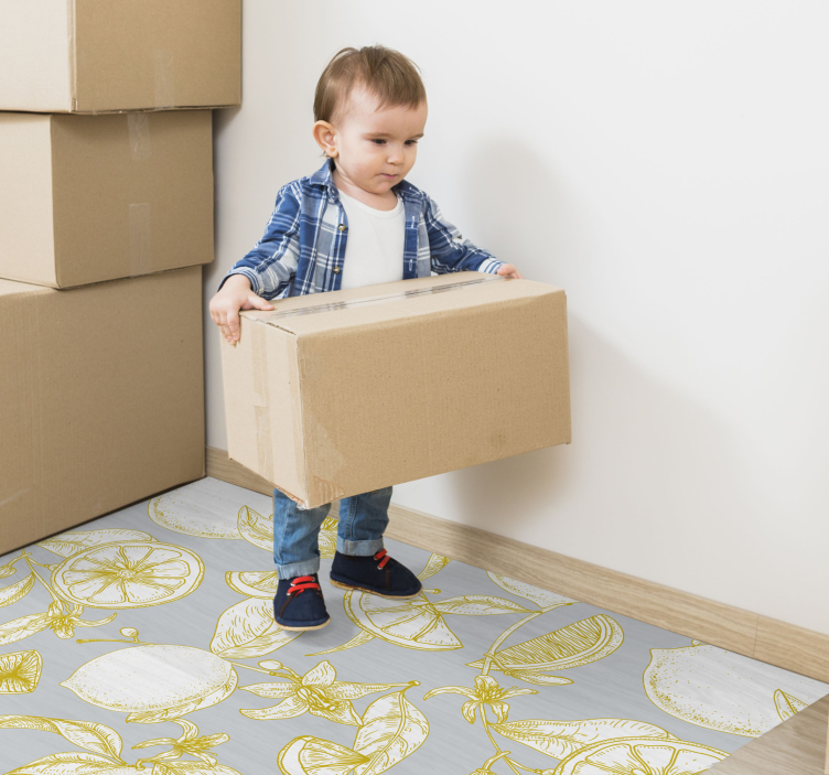 乙烯基花草地毯 柑橘植物图案 - TenStickers