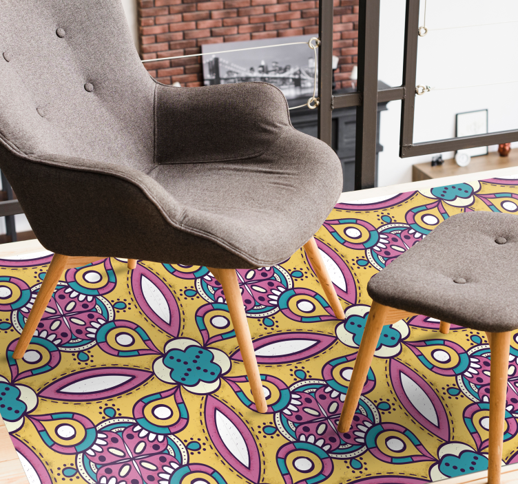 乙烯基花草地毯 花卉图案套装 - TenStickers