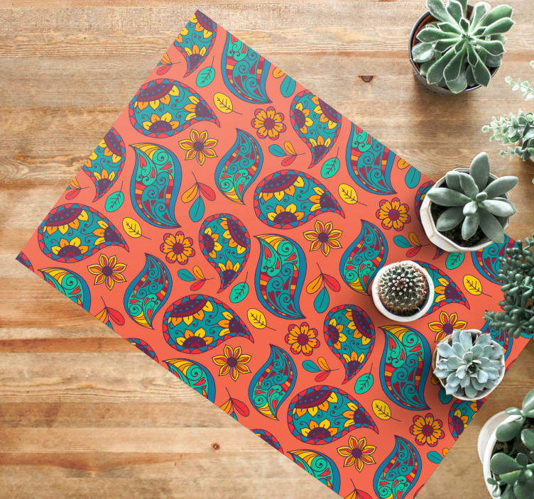 乙烯基花草地毯 佩斯利花纹 - TenStickers