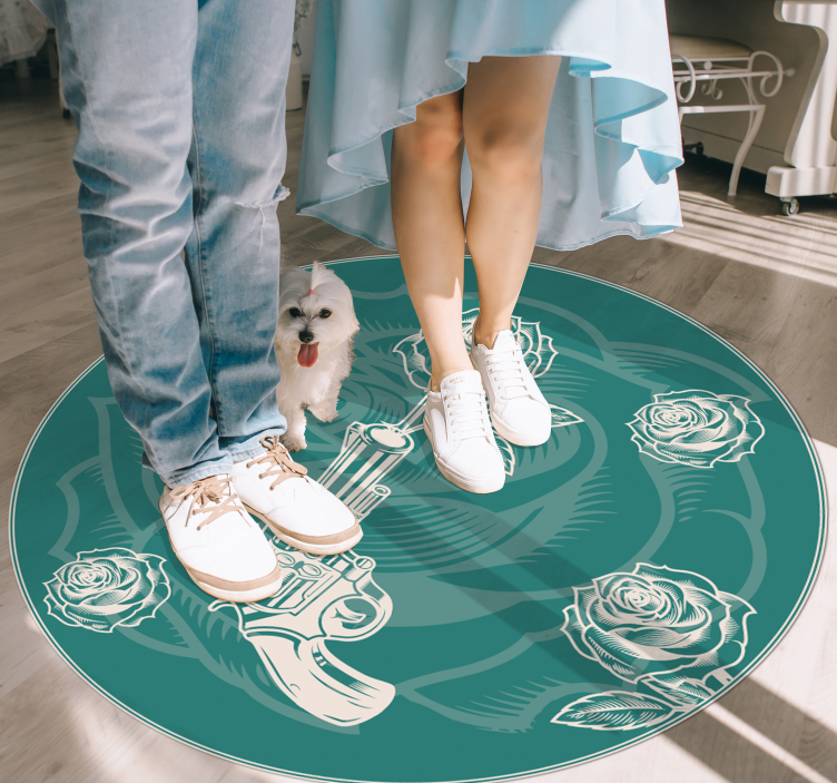 乙烯基花草地毯 花卉左轮手枪 - TenStickers