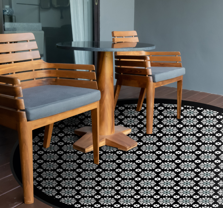 乙烯基花草地毯 花卉圆形图案 - TenStickers