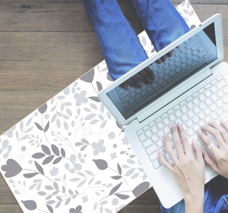 乙烯基花草地毯 花卉剪影 - TenStickers