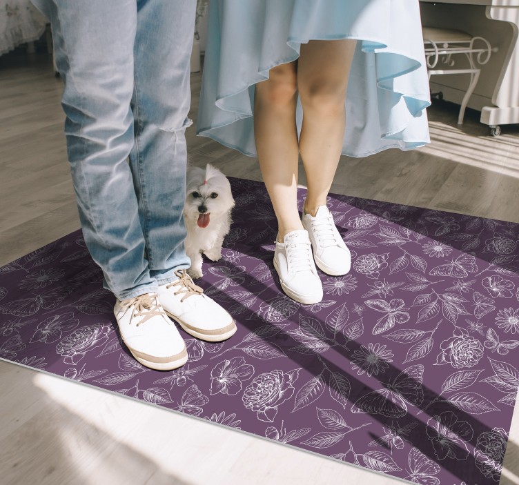 乙烯基花草地毯 花的对称性 - TenStickers