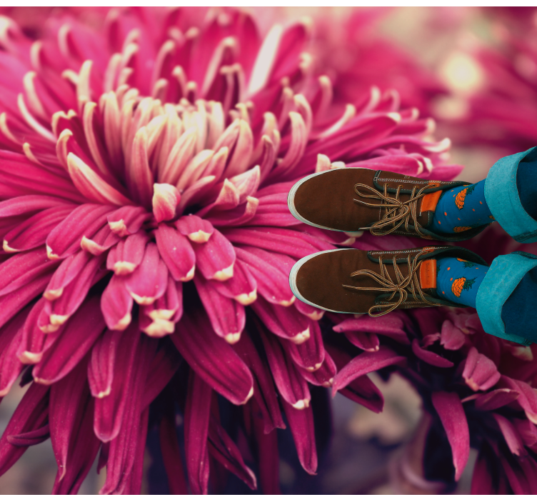 乙烯基花草地毯真实感菊花 - TenStickers