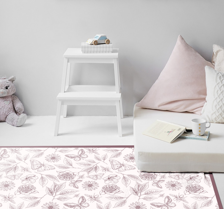 乙烯基花草地毯细腻花朵排列 - TenStickers