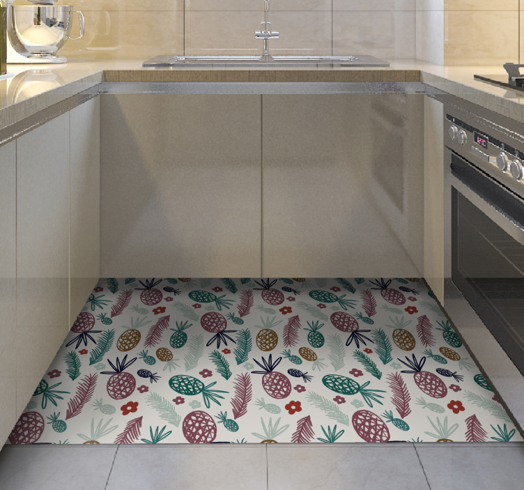 乙烯基花草地毯 热带水果图案 - TenStickers