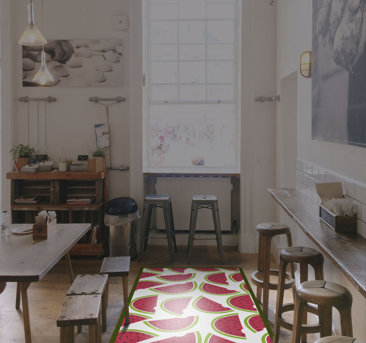 乙烯基花草地毯 西瓜切片图案 - TenStickers