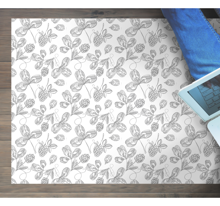 乙烯基花草地毯 植物线条图 - TenStickers