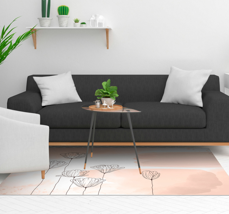 花线乙烯基花卉地毯 - TenStickers