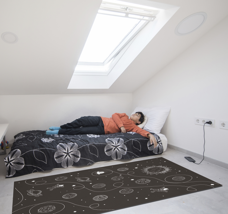 乙烯基地毯游戏 太空探索主题 - TenStickers