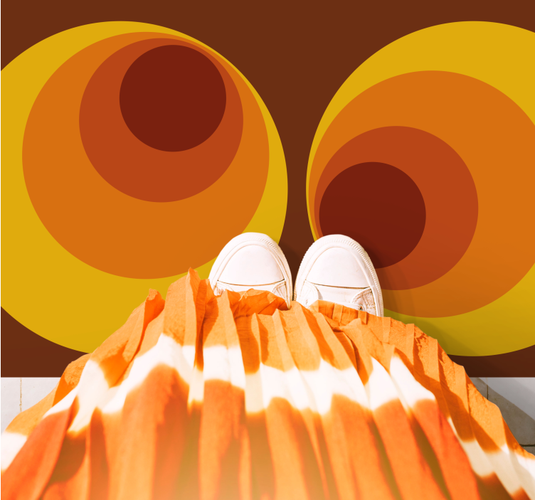 乙烯基地毯几何 抽象几何漩涡 - TenStickers