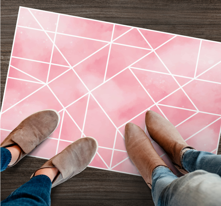 乙烯基地毯几何 几何粉色图案 - TenStickers