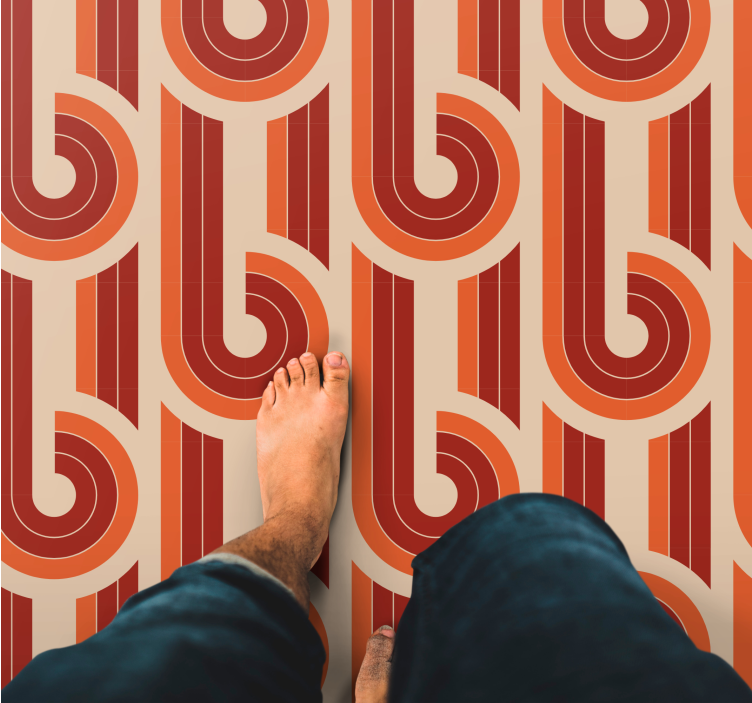 乙烯基地毯几何 复古几何图案 - TenStickers