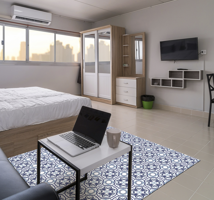 乙烯基地毯 几何瓷砖效果覆盖 - TenStickers