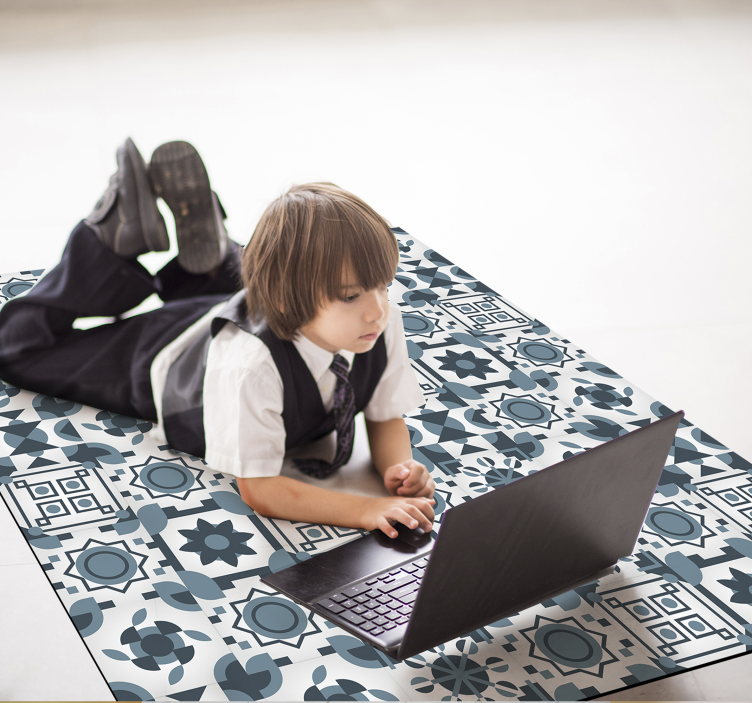 乙烯基地毯 几何瓷砖灵感图案 - TenStickers