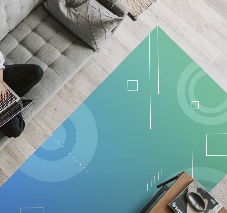 乙烯基地毯几何 抽象几何渐变 - TenStickers