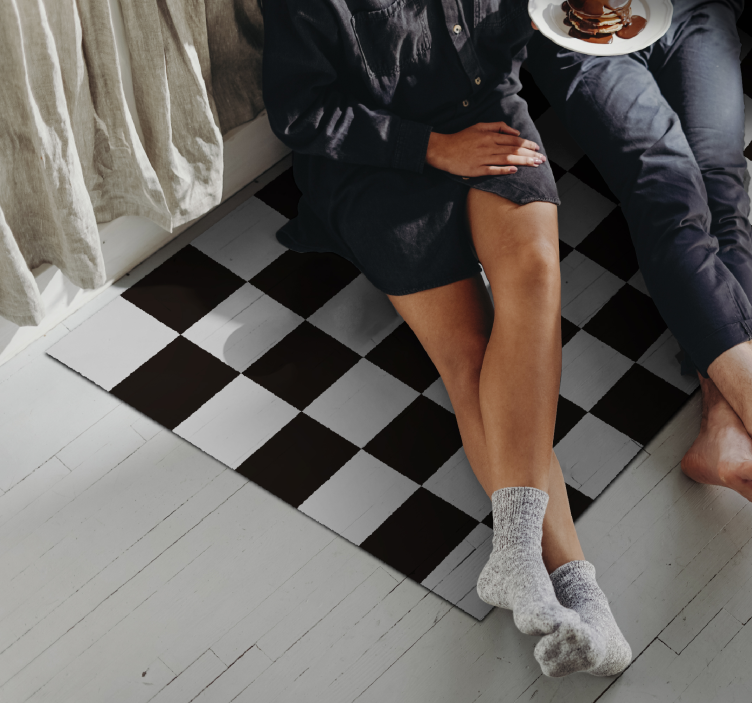 乙烯基地毯几何 方格图案 - TenStickers