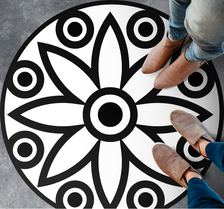 乙烯基地毯几何 圆形曼陀罗设计 - TenStickers